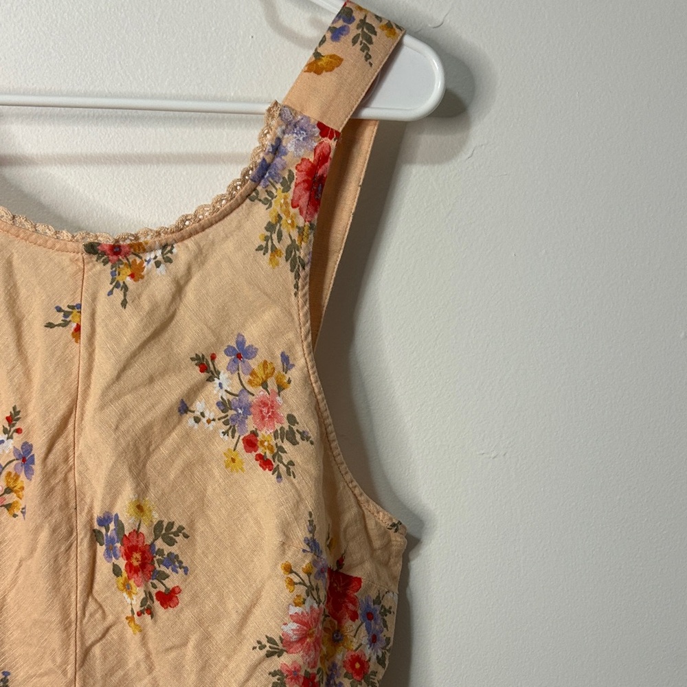 American Eagle Outfitters Floral Tank Top -‎ Tan - Picture 5 of 9